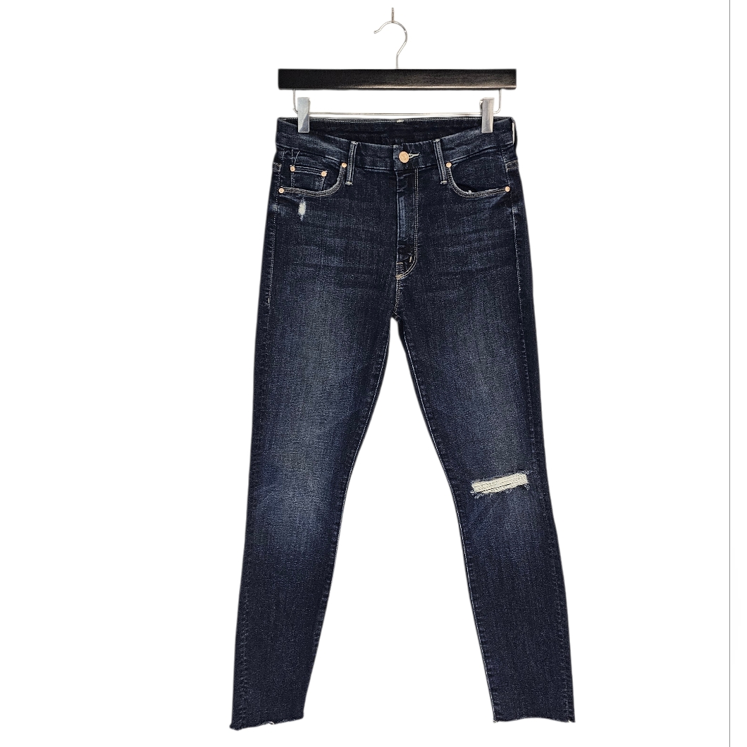 Mother High Waisted Looker Ankle Fray High Straight Leg Blue Jeans 26 Preowned